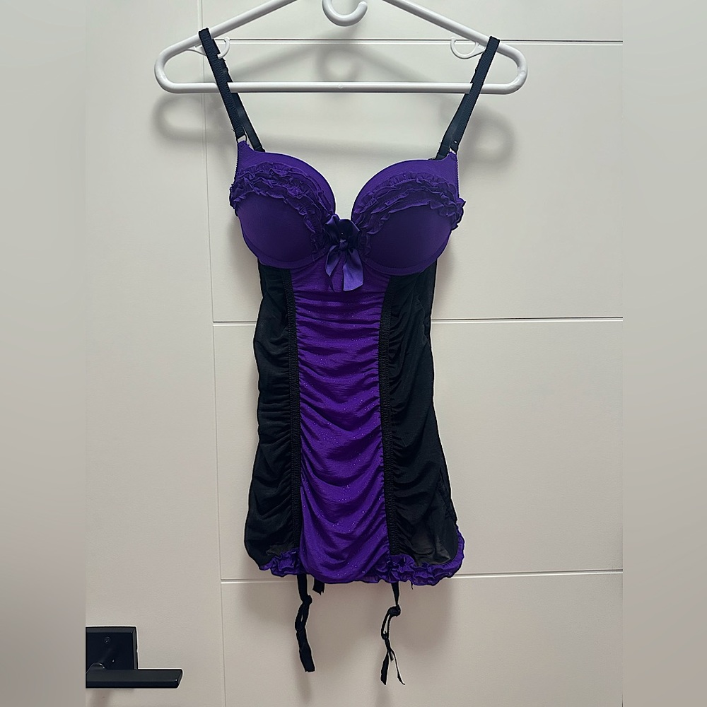 La SENZA Purple and Black Lingerie Set